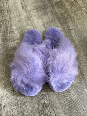 Savage x Fenty Lavender Faux-Fur Fluffy Slide Slippers Small